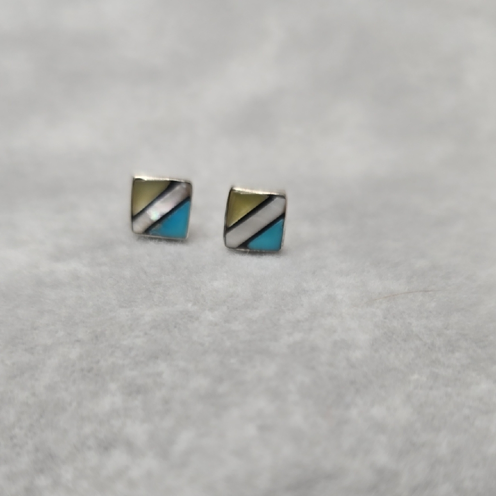 Native American Zuni Stud Earrings